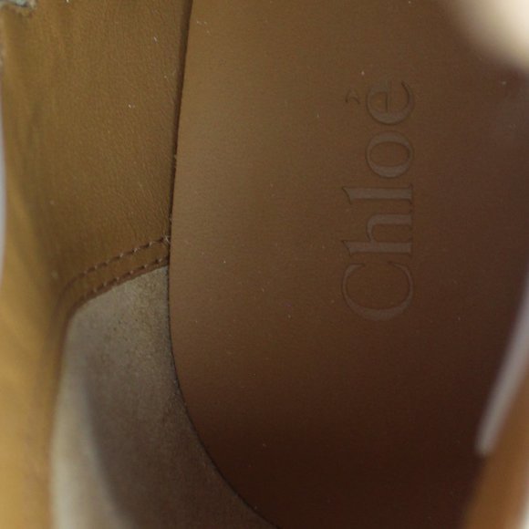 NEW CHLOÉ Scalloped Leather Ankle Boots - Block Heel Booties for Work or Brunch - Picture 11 of 14